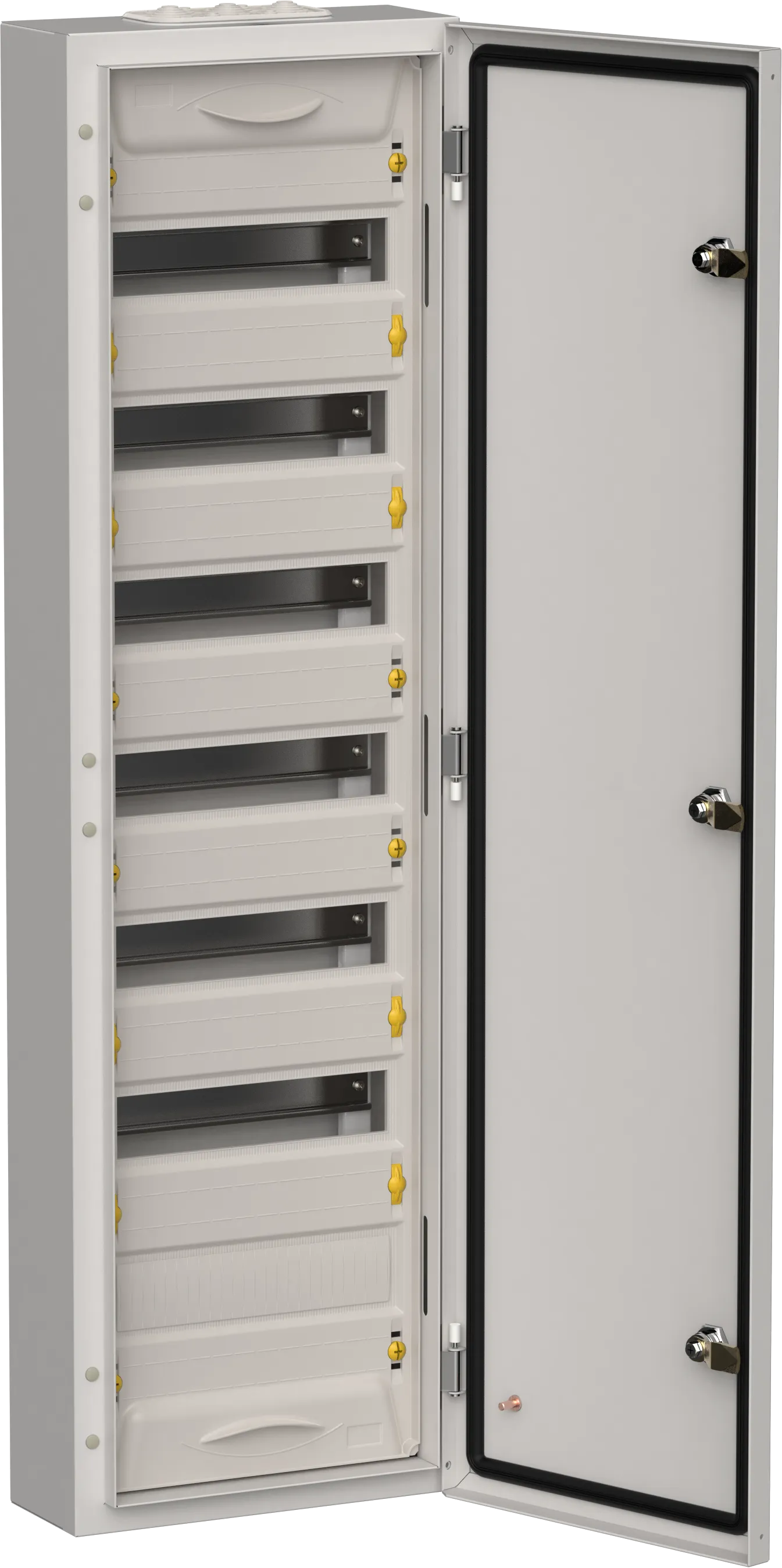 TITAN 5 Корпус металлический ЩРн-84 (1х84) 1085х310х140мм IP54 серый (одна дверь) IEK TI5-50-N-084-54-7035