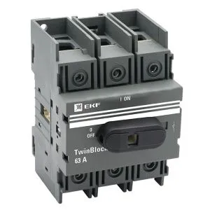 Рубильник 63A 3P c рукояткой управления для прямой установки TwinBlock EKF tb-63-3p-f