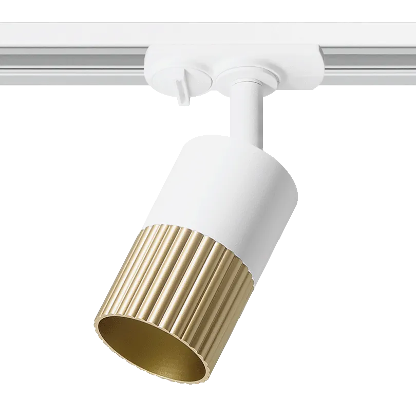 Трековый светильник WOLTA WTL-GU10/18WG-1 DUO под лампу GU10 Белый/золото D55x160