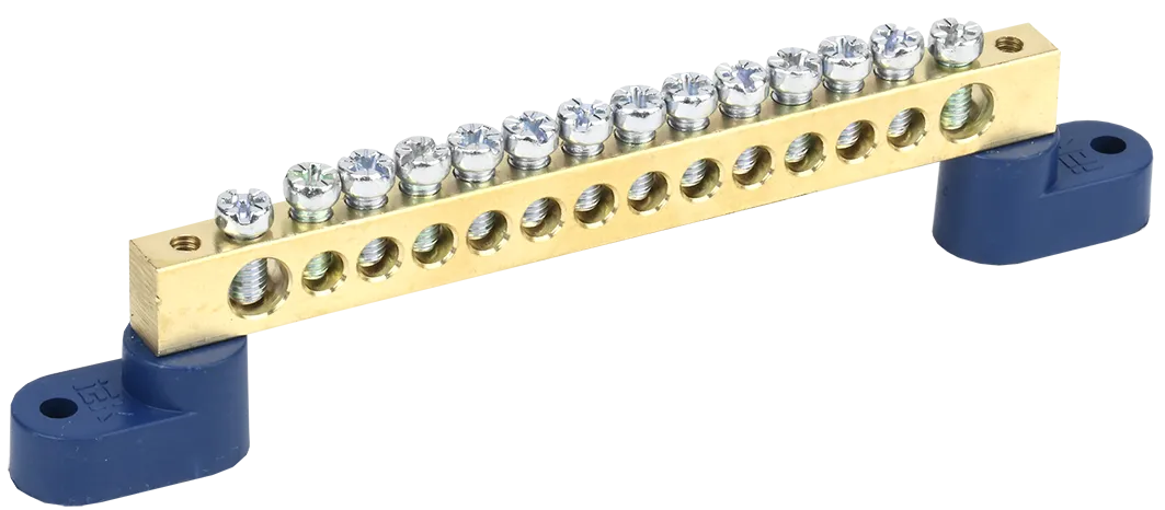 Шина N "ноль" на двух угловых изоляторах ШНИ-8х12-14-У2-С IEK