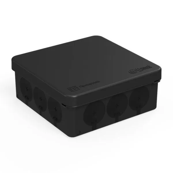 Коробка для прямого монтажа о/п 100х100х40 IP66 ЧЕРНАЯ безгалогенная (HF) (90шт/кор) Промрукав