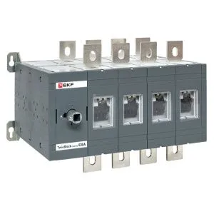 Рубильник 630A 4P реверсивный без рукоятки управления TwinBlock EKF tb-s-630-4p-rev