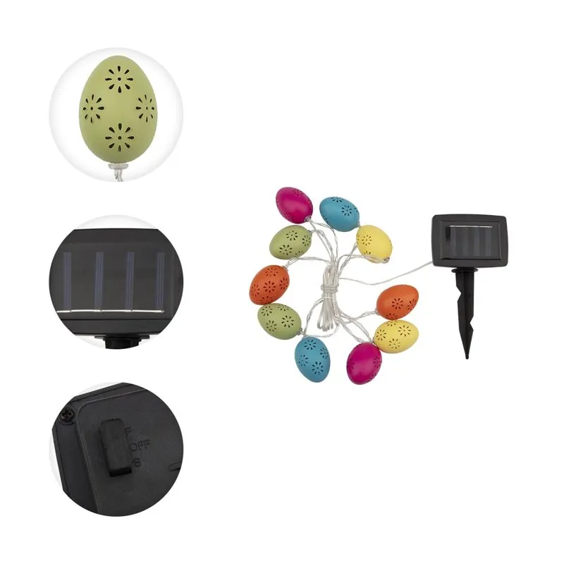 Гирлянда садовая (каскад) Эклектика 4м, 3000К, с аккумулятором и выносной солнечной панелью LAMPER - Фото 3