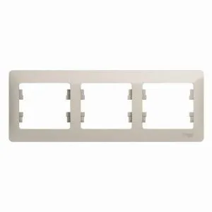 Рамка 3-м Glossa горизонт. молоч. SE GSL000903 454518