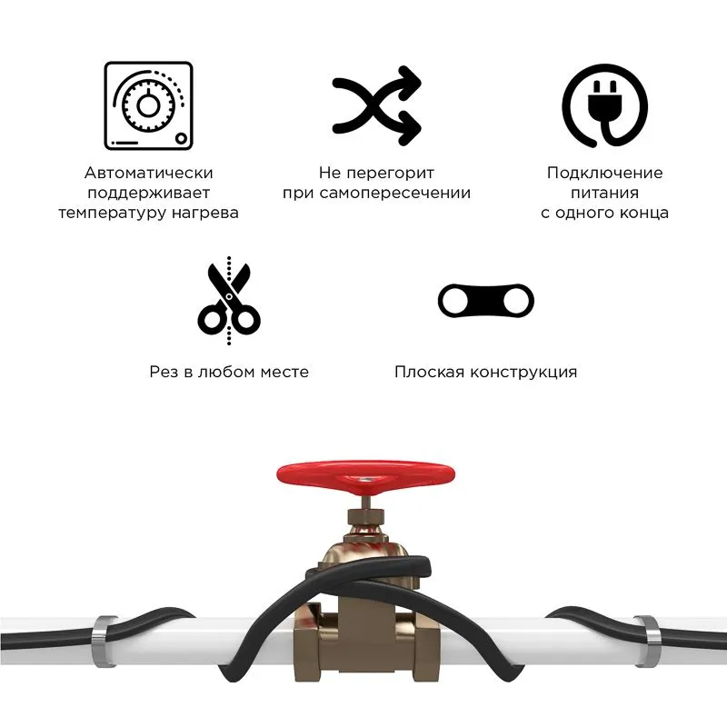 Кабель греющий саморегулирующийся SRL30-2CR, 30Вт/м, экранированный, бухта 200м PROconnect - Фото 4