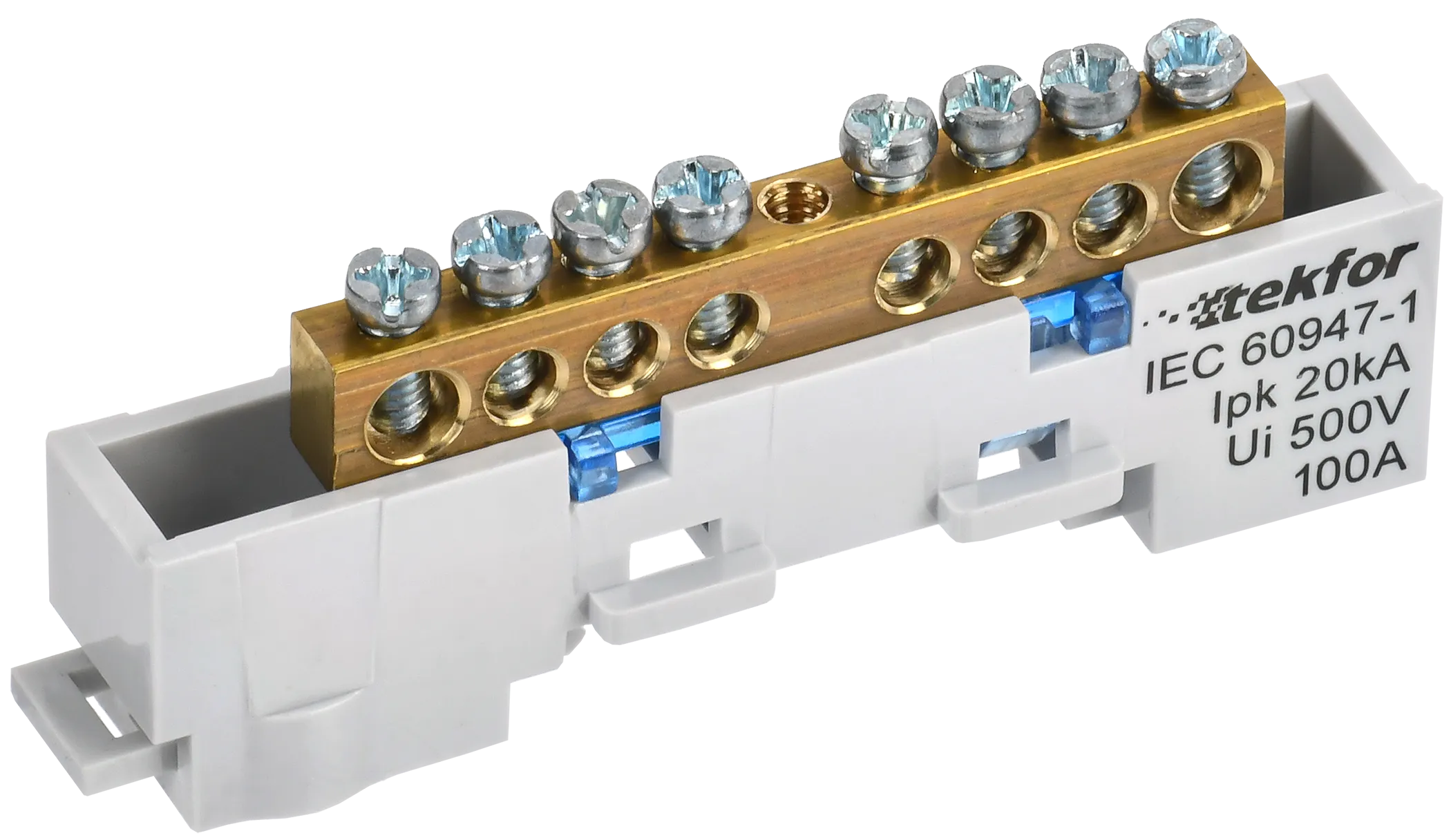 TEKFOR Шина N "ноль" неизолированная на универсальном держателе 6х9-8-С IEK TF-NN10-08-DL-K07