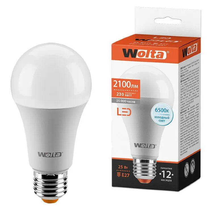 Светодиодная лампа WOLTA 25W67BL25E27 25Вт 6500К E27 25W67BL25E27