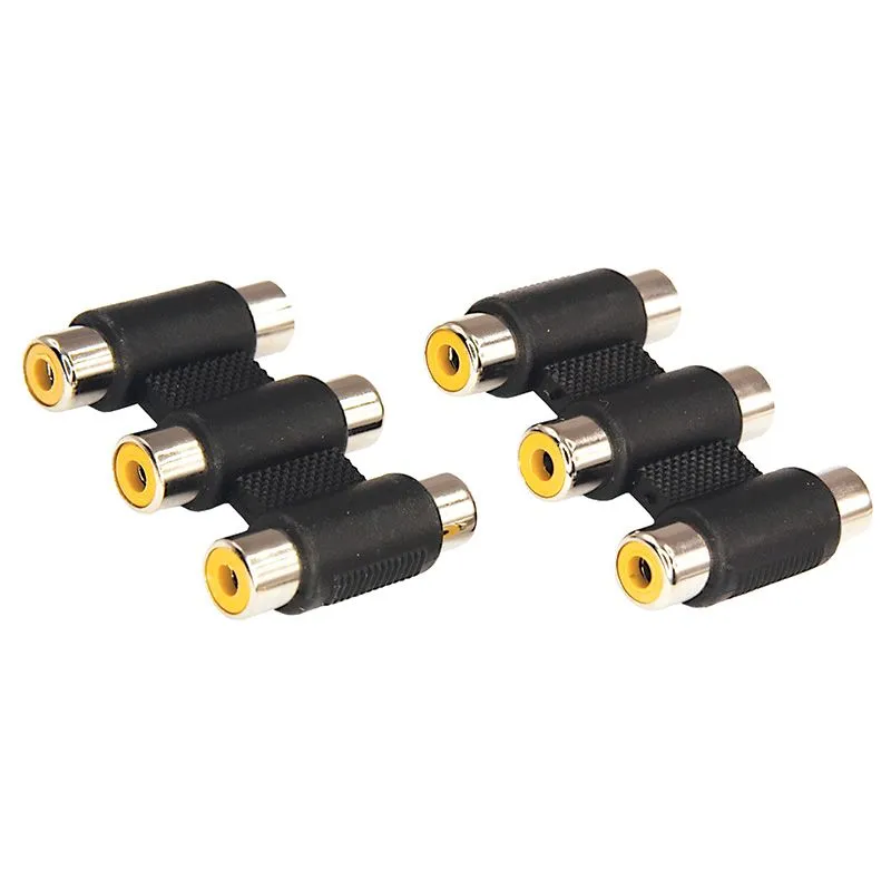 Переходник аудио (3 гнезда RCA - 3 гнезда RCA), тринокль, (1шт) REXANT - Фото 4