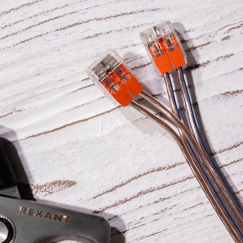 Универсальная компактная клемма СМК 221-412, 2-проводная до 4,0 мм² (50 шт/уп) REXANT - Фото 2