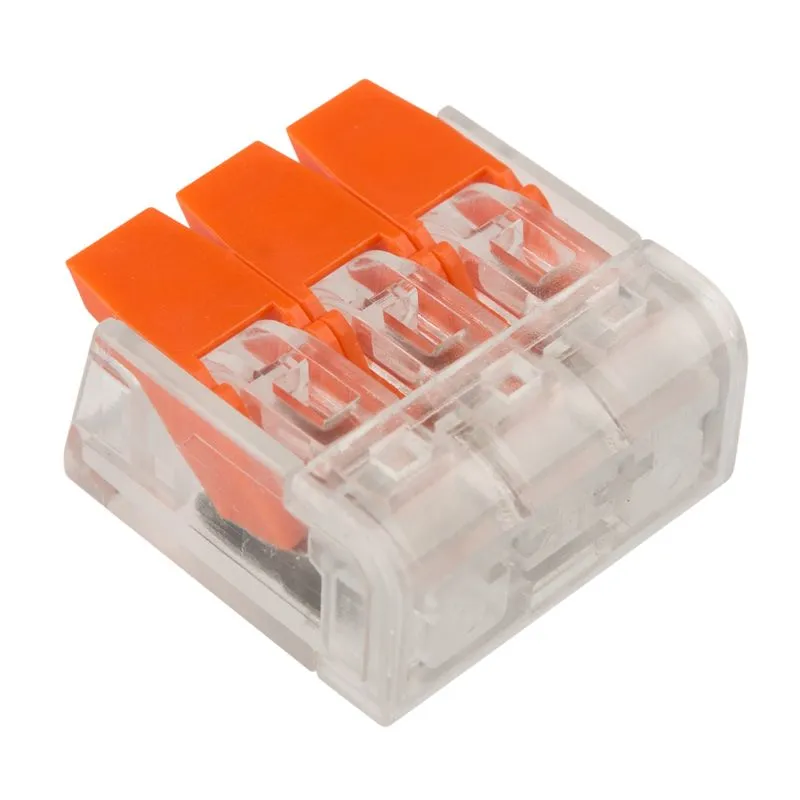 Универсальная компактная клемма СМК 221-413, 3-проводная до 4,0 мм² (20 шт./уп.) REXANT - Фото 3