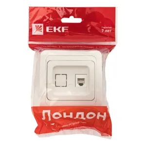 Лондон Розетка Phone 1-местная белая EKF - Фото 22