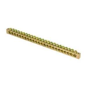 Шина PEN "ноль-земля" (8x12мм) 24 отв. латунь крепеж по краям EKF sn0-125-24-k