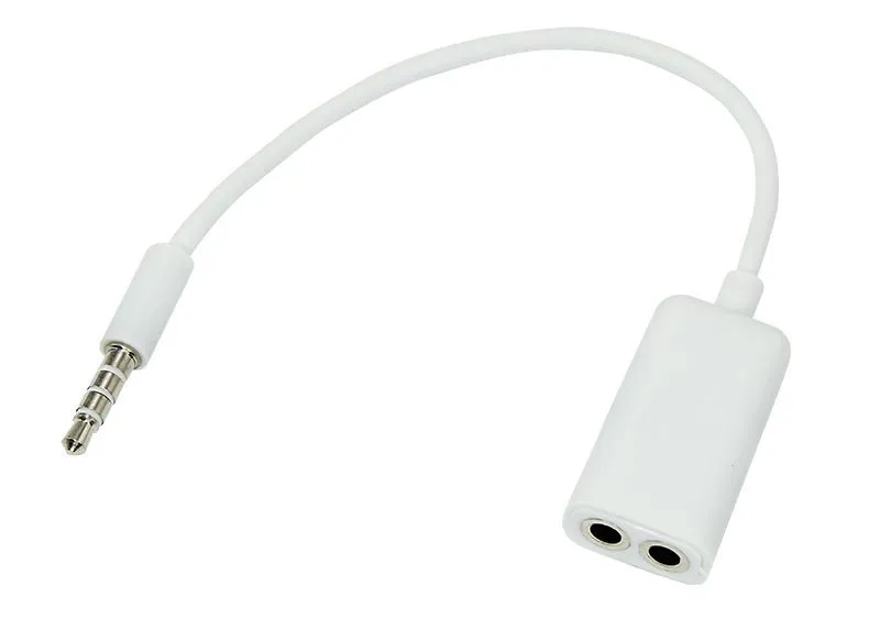Аудиоразветвитель штекер 3,5мм на 2 по 3,5мм, 0,15м, белый REXANT 18-1102