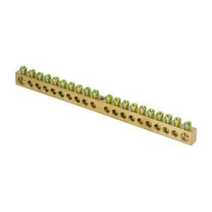 Шина PEN "ноль-земля" (8x12мм) 20 отв. латунь крепеж по центру EKF sn0-125-20-c