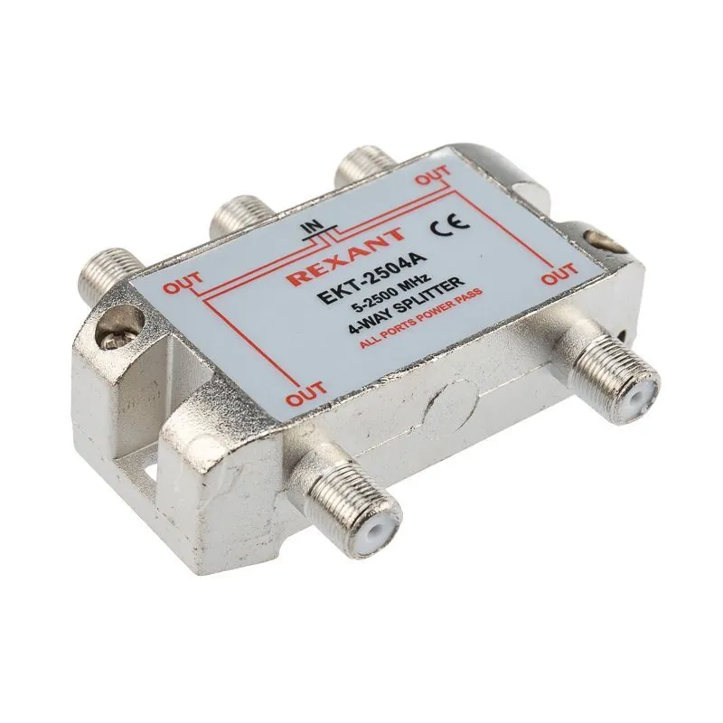 Делитель ТВх4 под F-разъем, 5-2500МГц СПУТНИК REXANT 05-6203