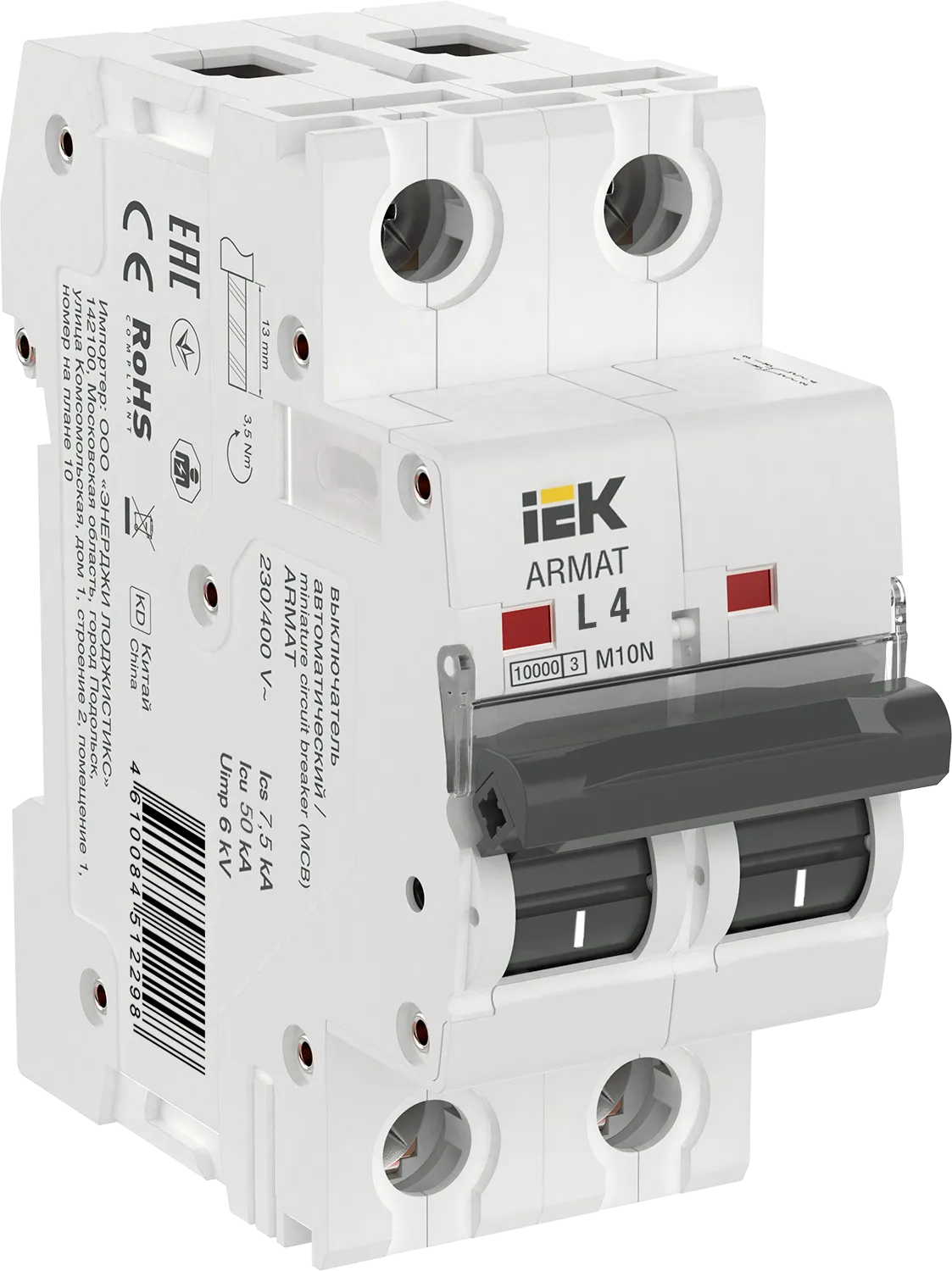 ARMAT Автоматический выключатель M10N 2P L 4А IEK