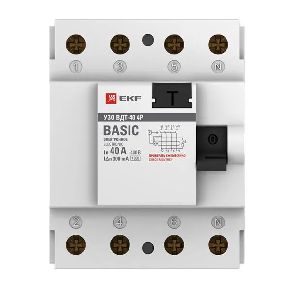 УЗО 4P 40А 300мА тип АС эл. Basic - Фото 2