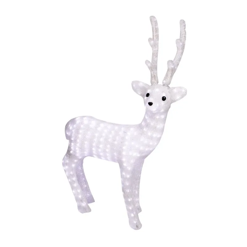 Акриловая светодиодная фигура Снежный олень 100 см, 380 светодиодов, IP 65, понижающий трансформатор в комплекте, NEON-NIGHT - Фото 5