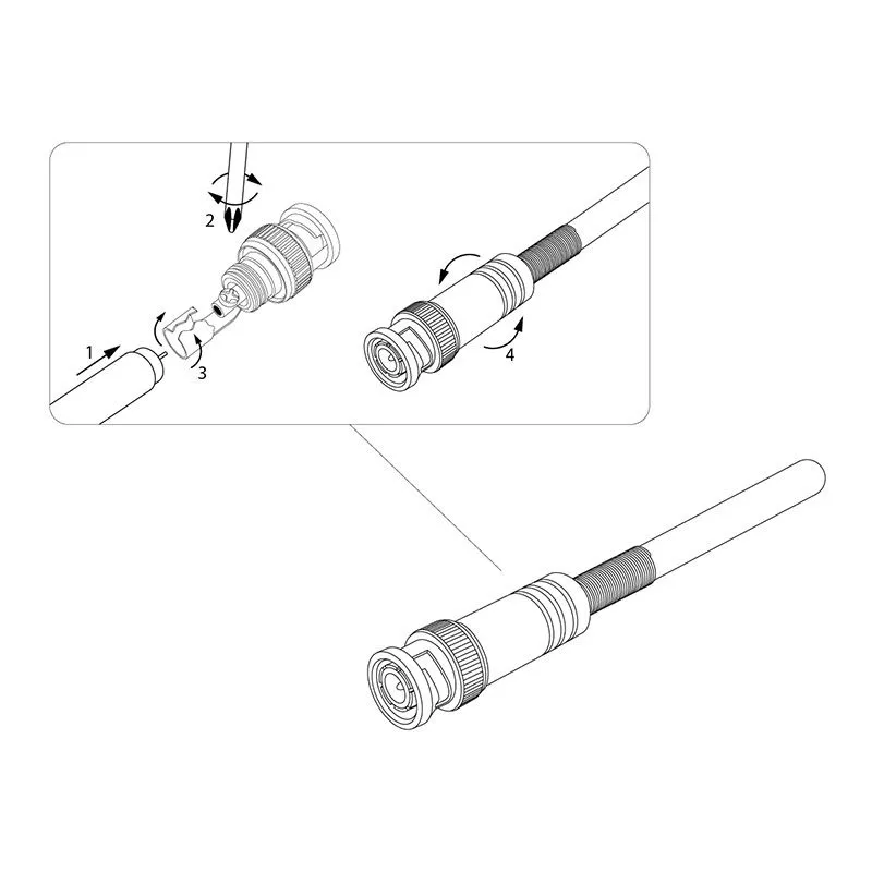 Разъем BNC штекер под винт с пружиной металл REXANT - Фото 4