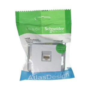 Розетка компьютерная 1-м AtlasDesign RJ45 кат.5E механизм алюм. SE ATN000383 1240254