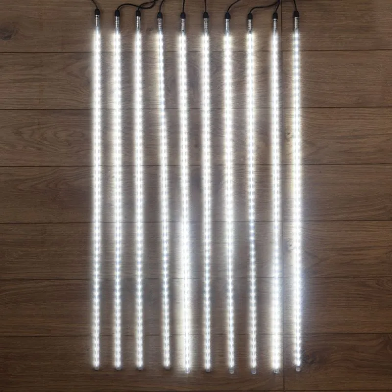 Гирлянда Тающие сосульки 24 В, комплект 10 шт. х 100 см, шаг 100 см, 960 LED, белый, соединяются, NE 256-429