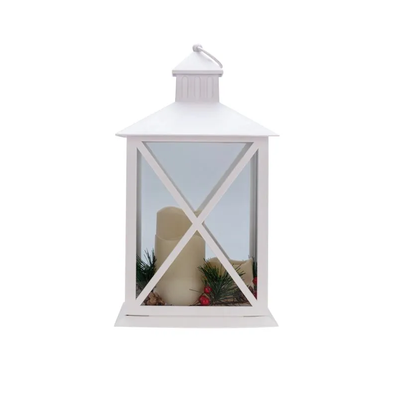 Фонарь декоративный (фигура) с тремя свечами, белый корпус, 24х24х40 см, теплый белый NEON-NIGHT - Фото 2