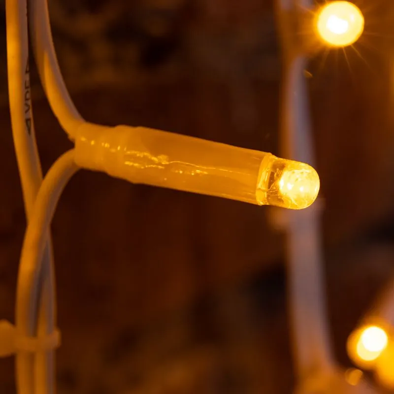 Гирлянда Светодиодный Дождь 2х3м, постоянное свечение, белый провод КАУЧУК, 230 В, диоды ЖЁЛТЫЕ (шну - Фото 3