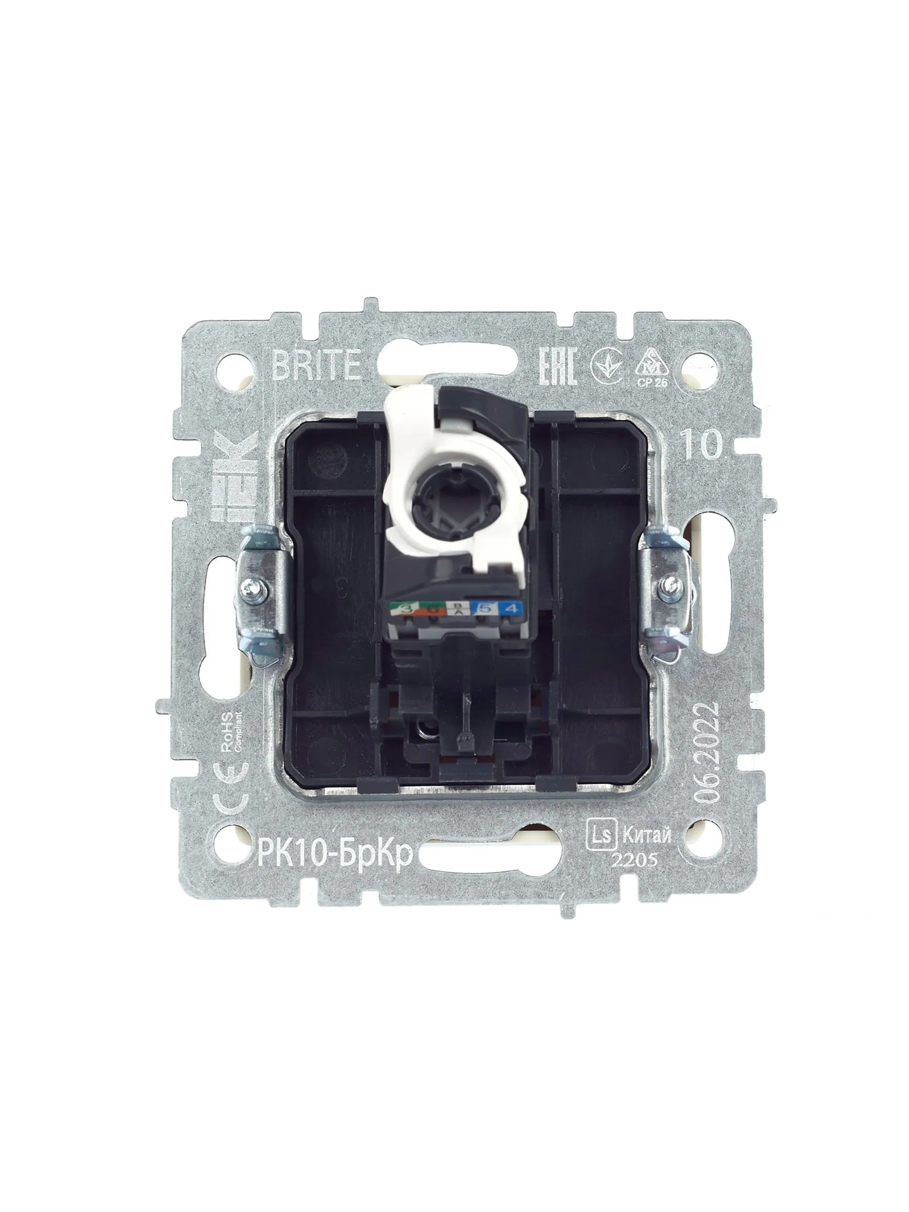 BRITE Розетка компьютерная RJ45 кат.5E РК10-БрКр бежевый IEK - Фото 3