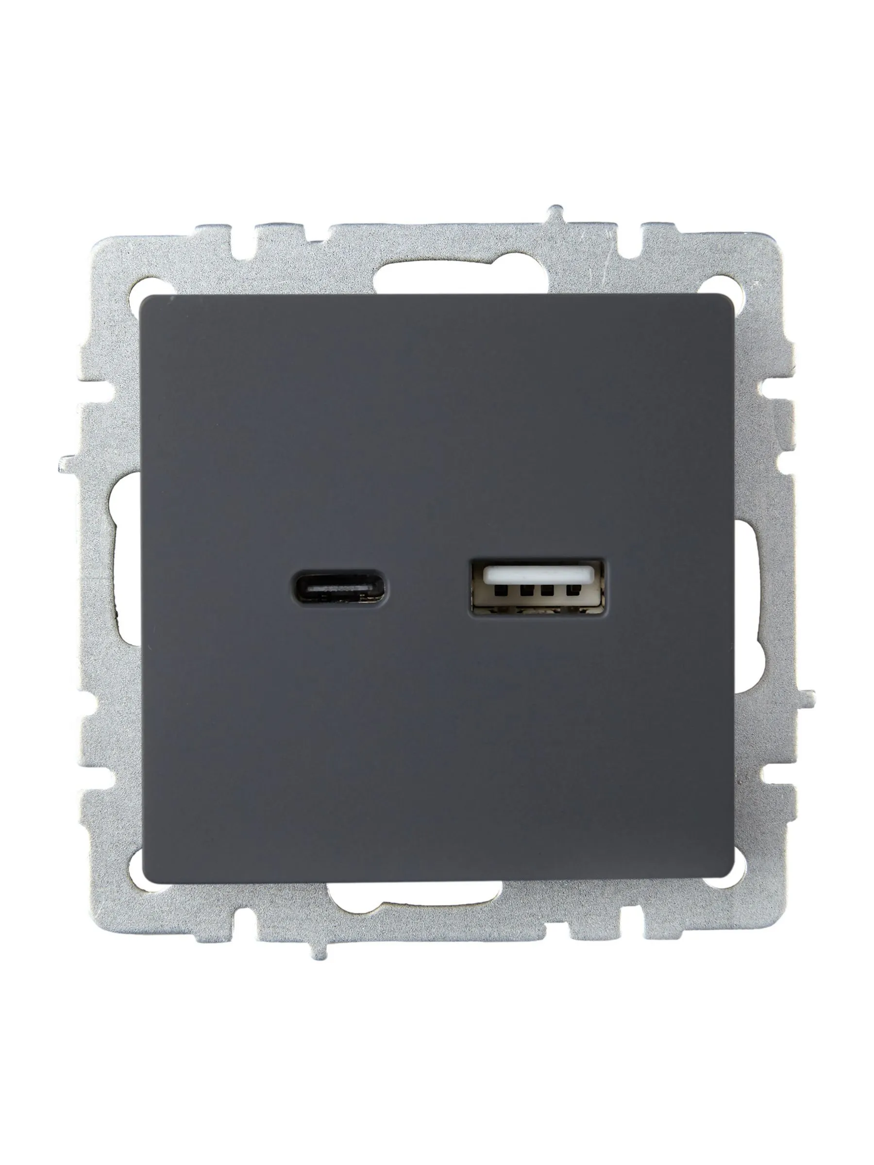 BRITE Розетка USB A+C 18Вт РЮ11-1-БрГ графит IEK - Фото 7