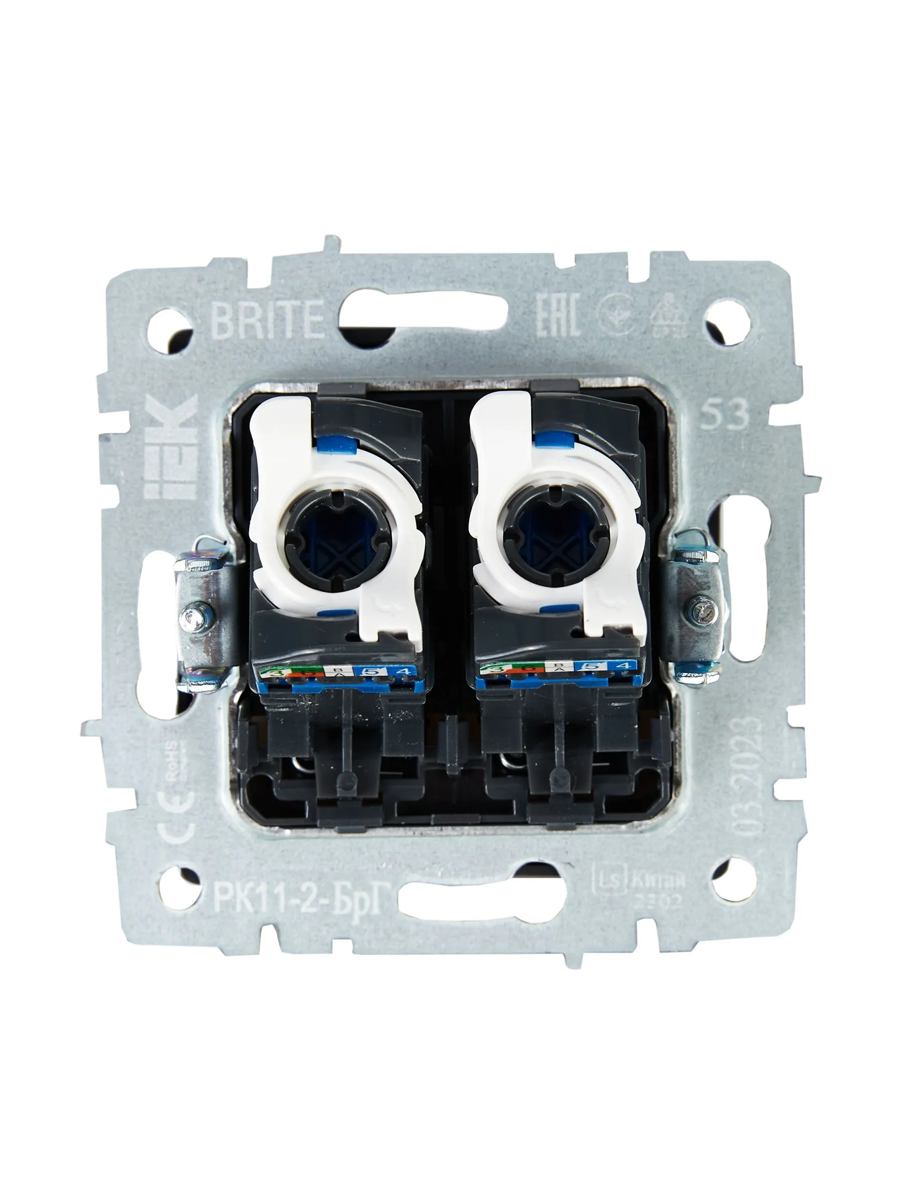 BRITE Розетка компьютерная двойная RJ45 кат.6 РК11-2-БрГ графит IEK - Фото 7