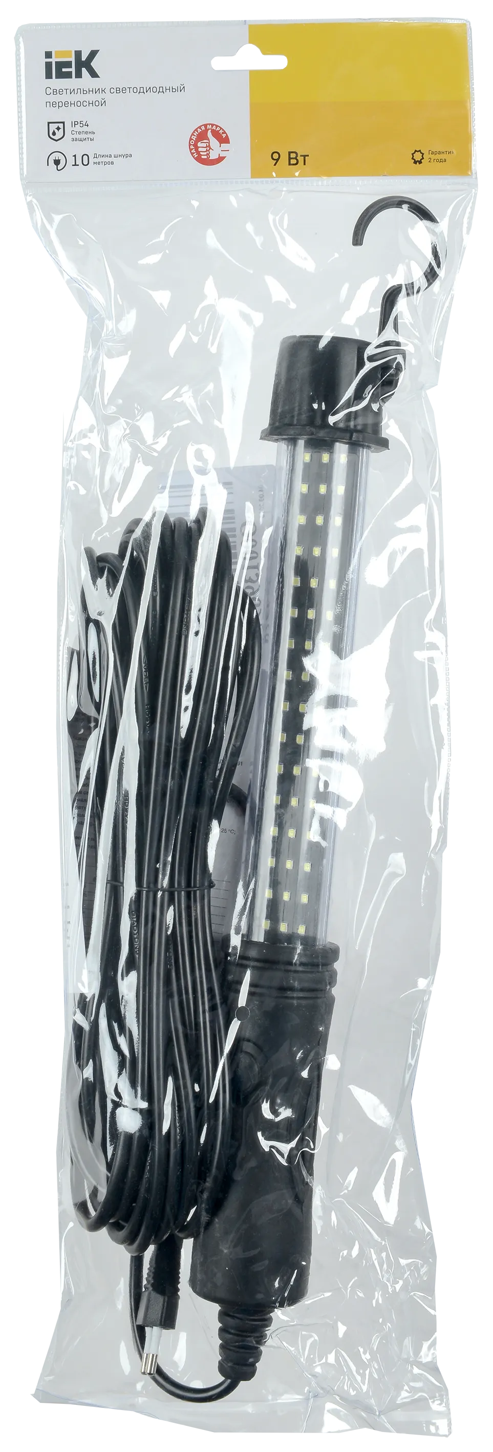 Светильник светодиодный переносной ДРО 2061 IP54 шнур 10м черный IEK