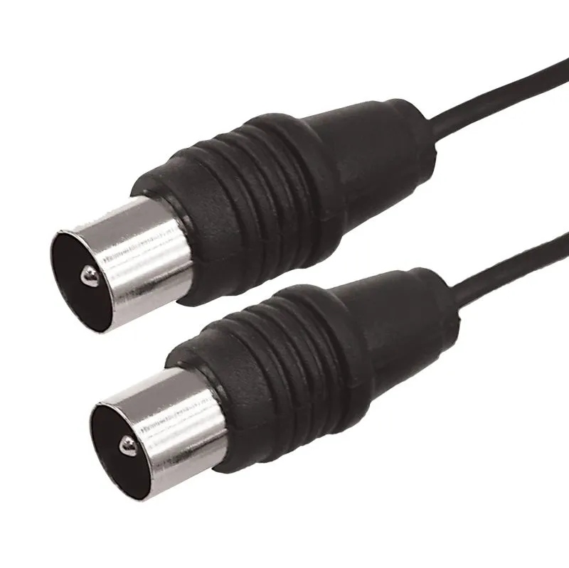 ВЧ кабель ТВ штекер - ТВ штекер, 5м, черный REXANT 17-5024