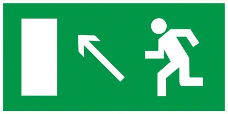 Этикетка самоклеящаяся 100х50мм "Направление к эвакуационному выходу налево вверх" IEK
