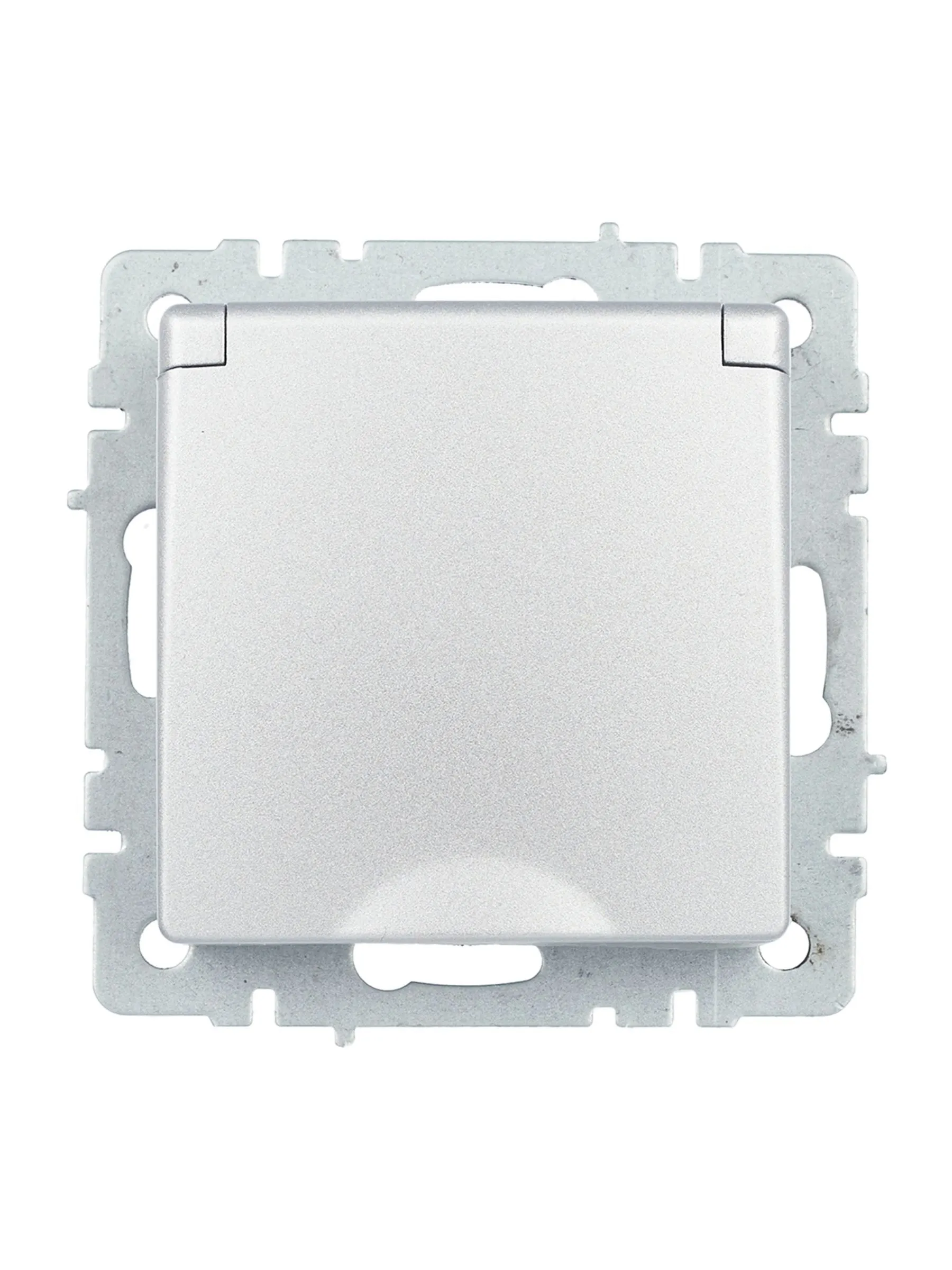 BRITE Розетка 1-местная с заземлением с защитными шторками и крышкой 16А IP44 РСбш10-3-44-БрА алюминий IEK - Фото 8