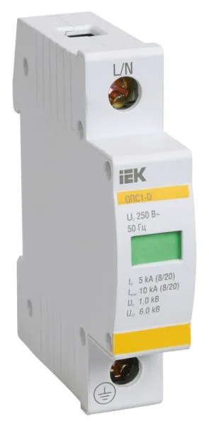 KARAT Ограничитель импульсного перенапряжения ОПС1-D 1P In=5кА Un=230В Im=10кА IEK