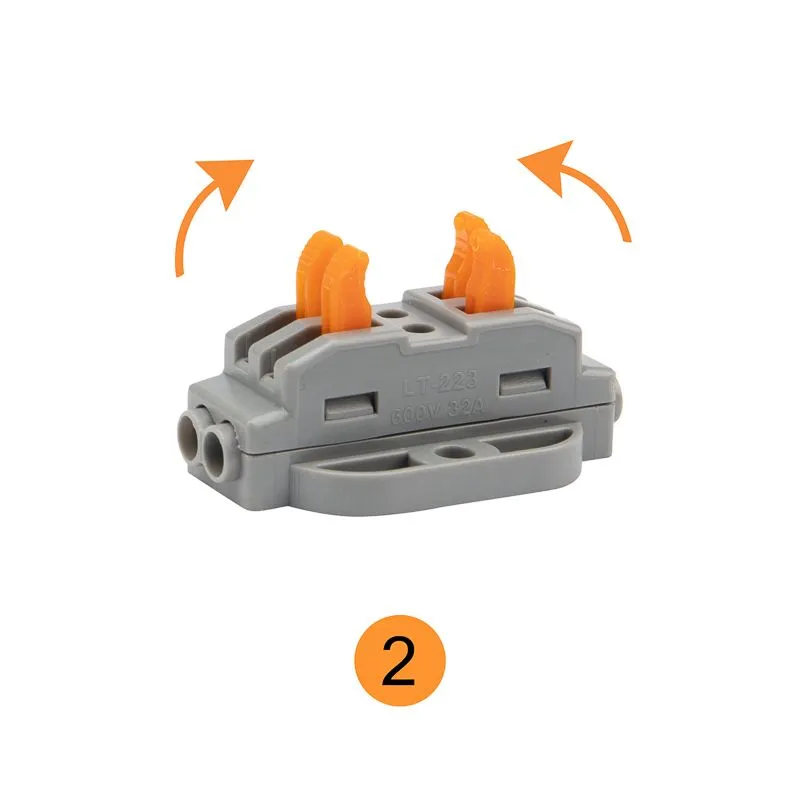Клемма СМК 222-422P проходная 2 полюса, с монтажной площадкой (0,08-4 мм²), серая (50 шт./уп.) REXANT - Фото 5