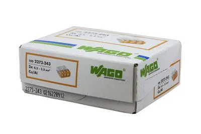 2273-243 Экспресс-клемма с пастой 3-проводная до 2,5 мм², (100 шт./уп.) WAGO - Фото 2