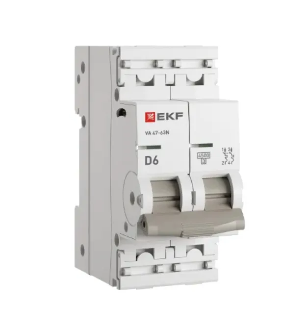 Авт. выкл. 2P 6А (D) 4,5kA ВА 47-63N EKF PROxima M634206D