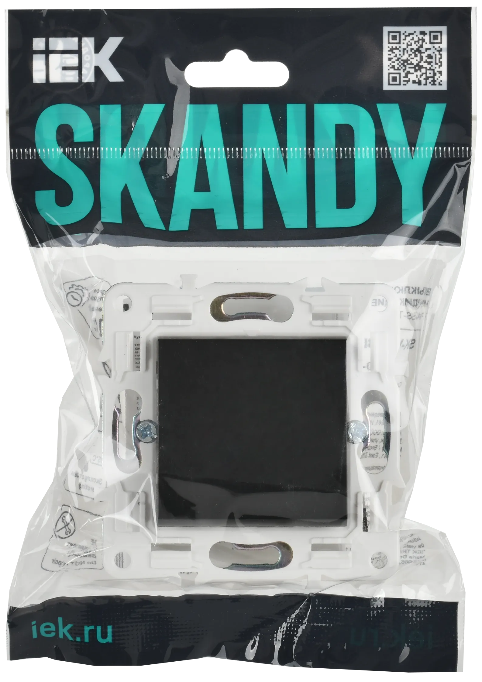 SKANDY Выключатель 1-клавишный кнопочный 10А SK-V14Bl черный IEK - Фото 2