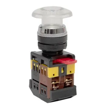 Кнопка AELA-22 белая с подсветкой NO+NC 220В Грибок EKF