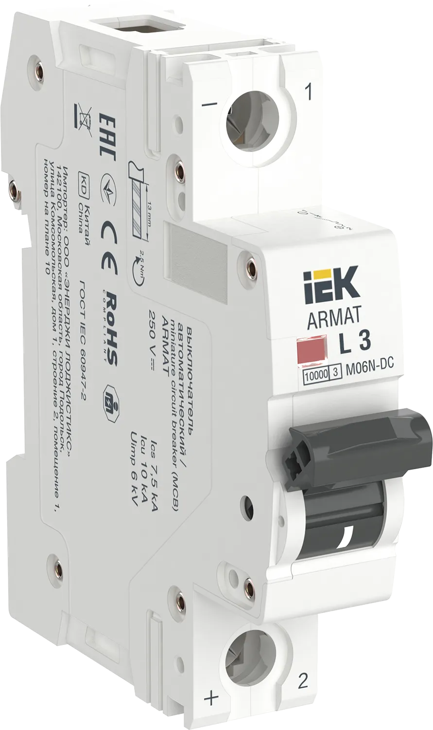 ARMAT Автоматический выключатель M06N-DC 1P L 3А IEK