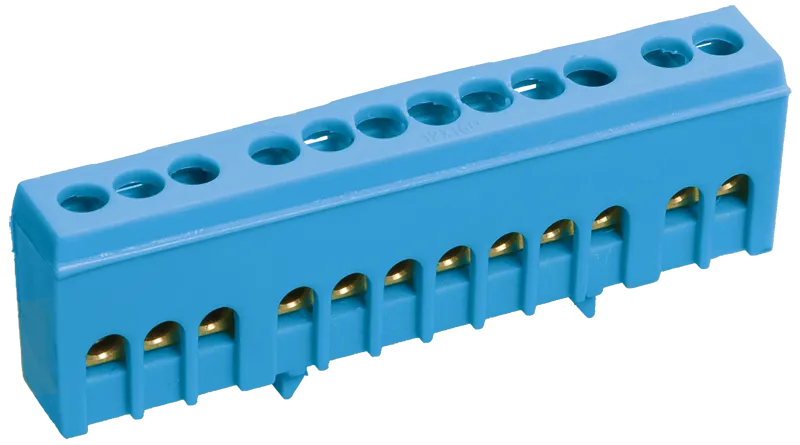 Шина N "ноль" в корпусном изоляторе на DIN-рейку ШНИ-6х9-10-К-С IEK