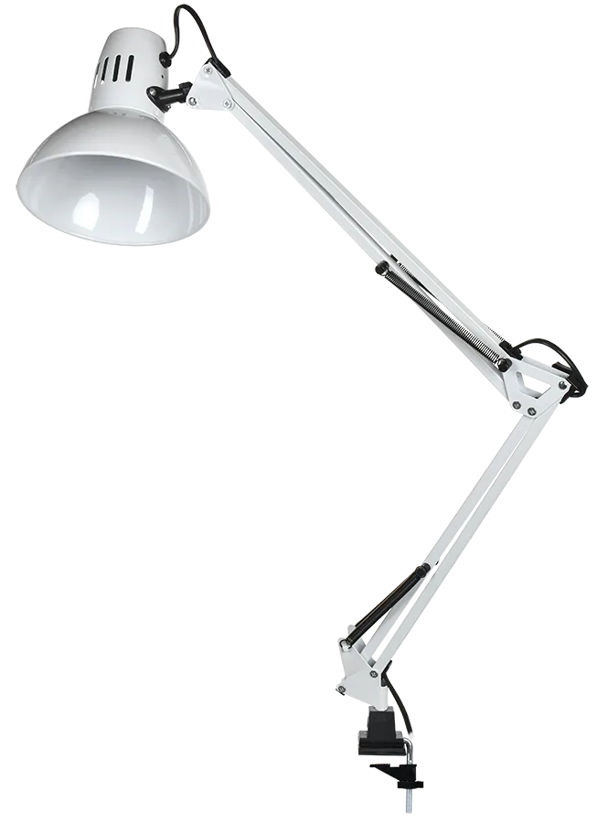 LIGHTING Светильник настольный 1014 пантограф на струбцине Е27 белый IEK LNNL4-1014-2-VV-40-K01