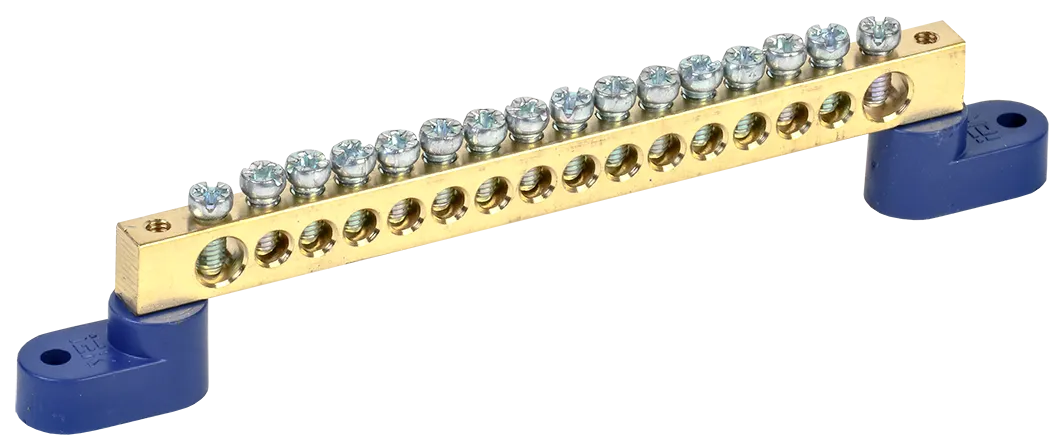 Шина N "ноль" на двух угловых изоляторах ШНИ-8х12-16-У2-С IEK