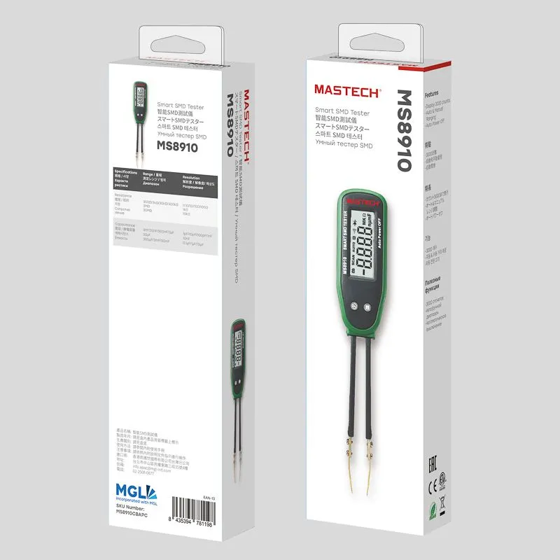 Мультиметр для чип-компонентов (SMD-тестер)  MS8910 MASTECH - Фото 3