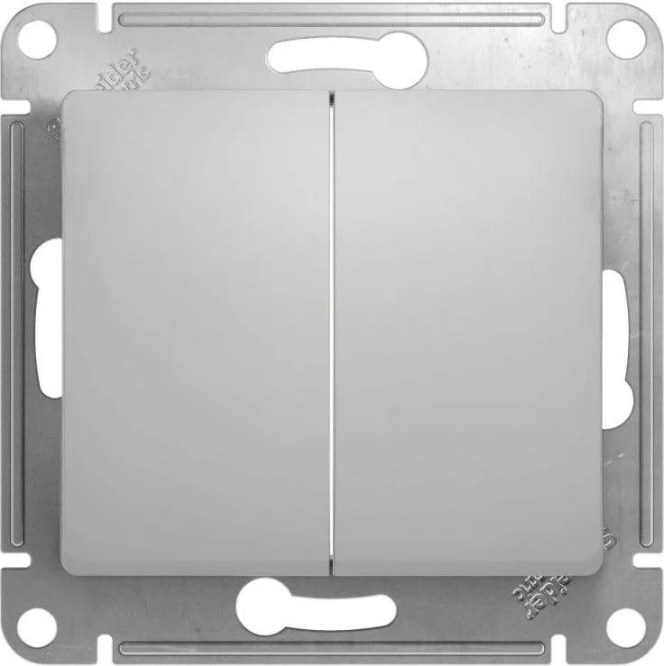 Выключатель 2-кл. СП Glossa 10А IP20 (сх. 5) 10AX механизм алюм. SE GSL000351