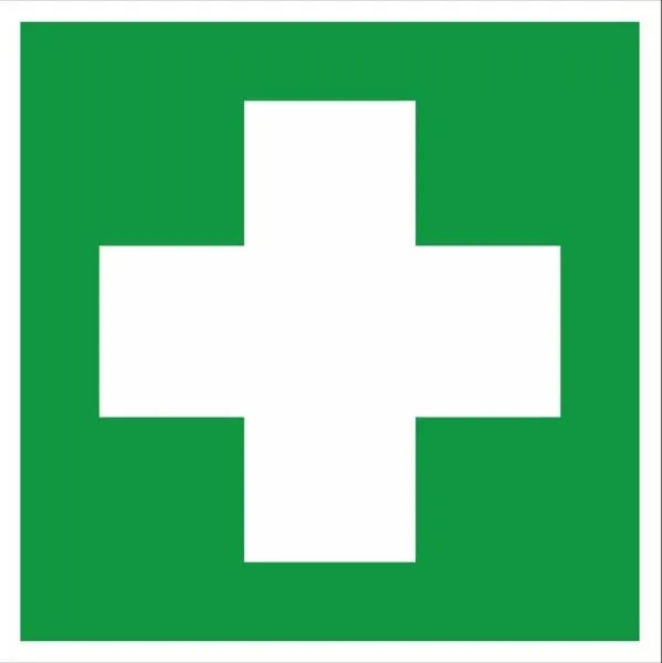 Знак наклейка EC01 "Аптечка первой медицинской помощи" (200x200) фотолюминесцентный EKF