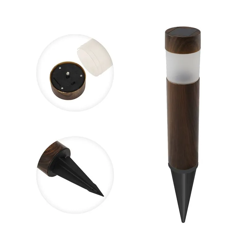 Светильник грунтовый Кантри с текстурой дуба 6500К, с солнечной панелью и аккумулятором LAMPER - Фото 3