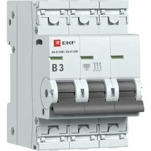 Авт. выкл. 3P 3А (B) 6кА ВА 47-63N EKF PROxima M636303B