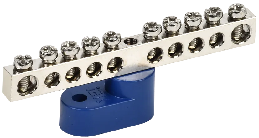 Шина N "ноль" на одном угловом изоляторе с никелевым покрытием ШНИ-6х9-10-У1-С IEK